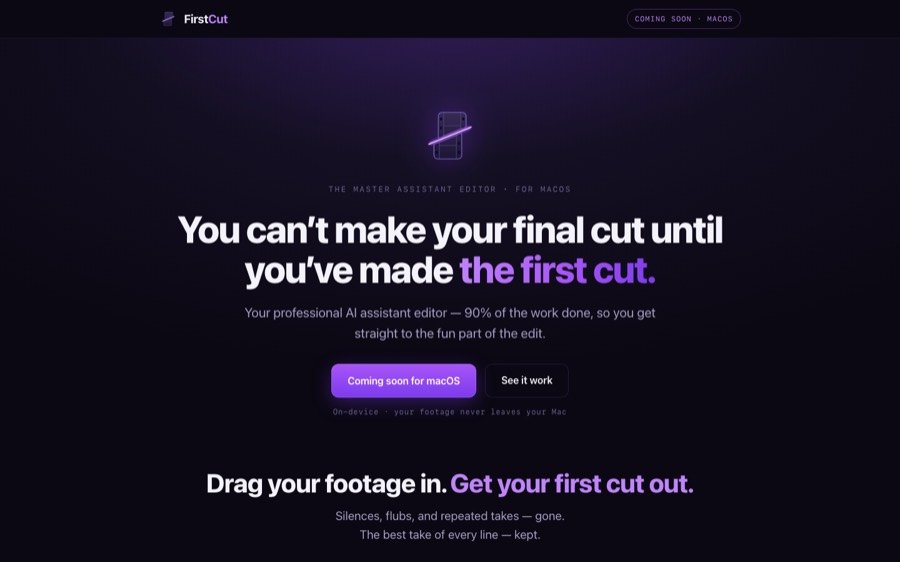 getfirstcut.io screenshot