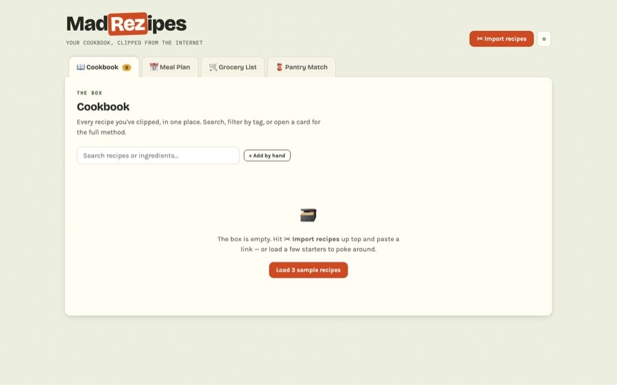madrezipes.com screenshot